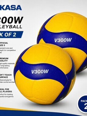 Mikasa V300W Volleyball Ball Professional Volleyball Ball Size 5 pack of 2